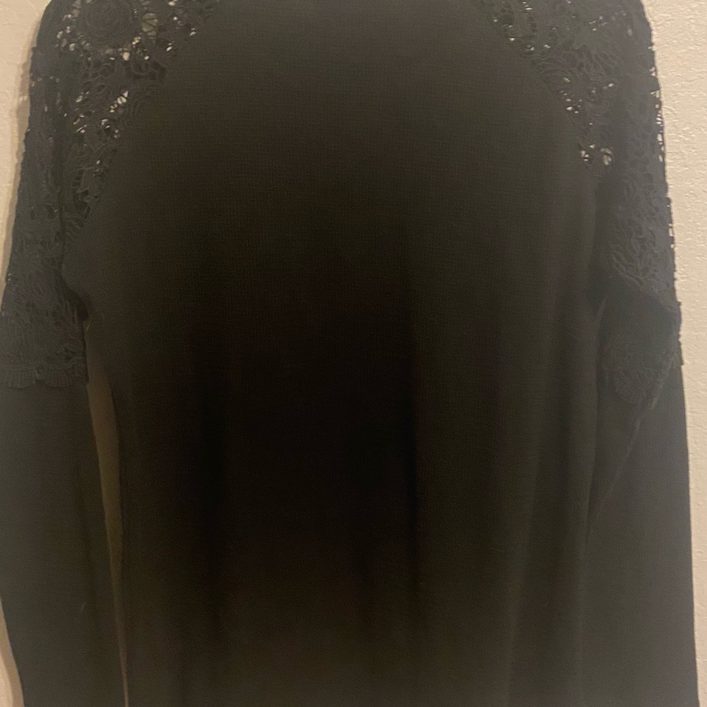Cowgirl Up Black Crochet Lace Shoulder Top | Size M | Western Chic